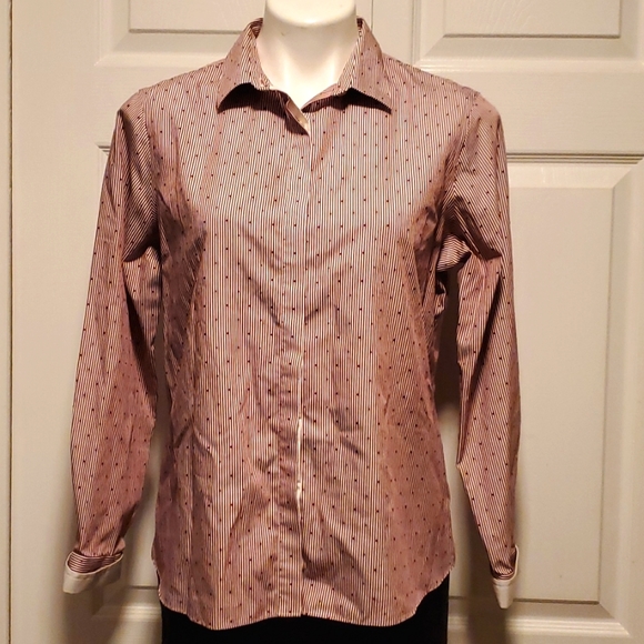 NWOT Lands'End Women's Petite Button Down No Iron Supima Long Sleeve - Size 12P - Picture 1 of 8